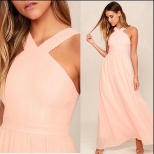 Lulus Air of Romance Peach Maxi Dress